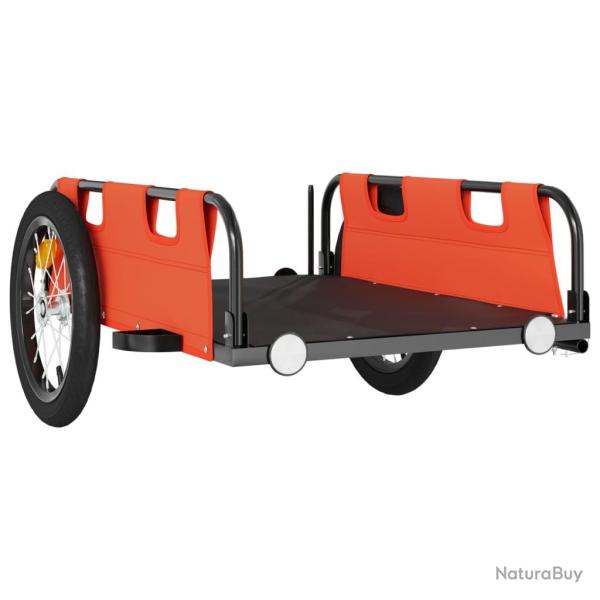 Remorque chariot transport de v�lo tissu oxford fer Orange 02_0044199