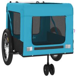 Remorque chariot transport de v&eacute;lo pour animaux de compagnie bleu 02_0044258