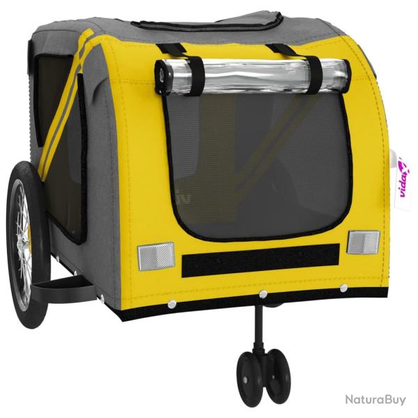 Remorque chariot transport de v�lo pour animaux de compagnie jaune 02_0044303