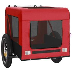 Remorque chariot transport de v&eacute;lo pour animaux de compagnie rouge 02_0044366