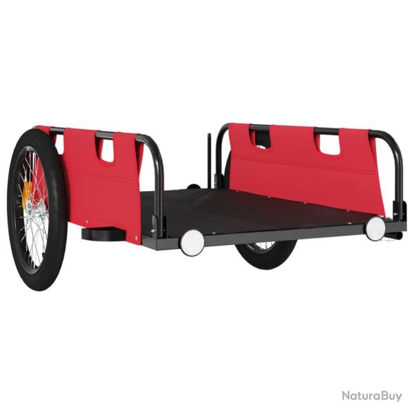Remorque chariot transport de v�lo tissu oxford fer rouge 02_0044387
