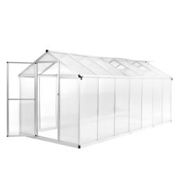 Serre tente abri plante fleur l&eacute;gumes aluminium 421 x 190 x 195 cm 15,6 m&sup3; Transparent 02_0044470