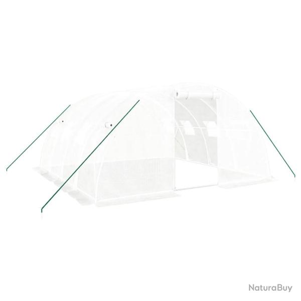 Serre tente abri plante fleur l�gumes avec cadre en acier 16 m� 4 x 4 x 2 m blanc 02_0044549