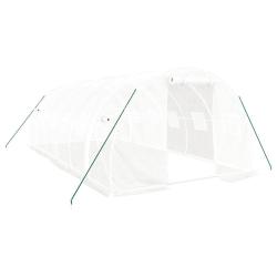 Serre tente abri plante fleur l&eacute;gumes avec cadre en acier 18 m&sup2; 6 x 3 x 2 m blanc 02_0044553