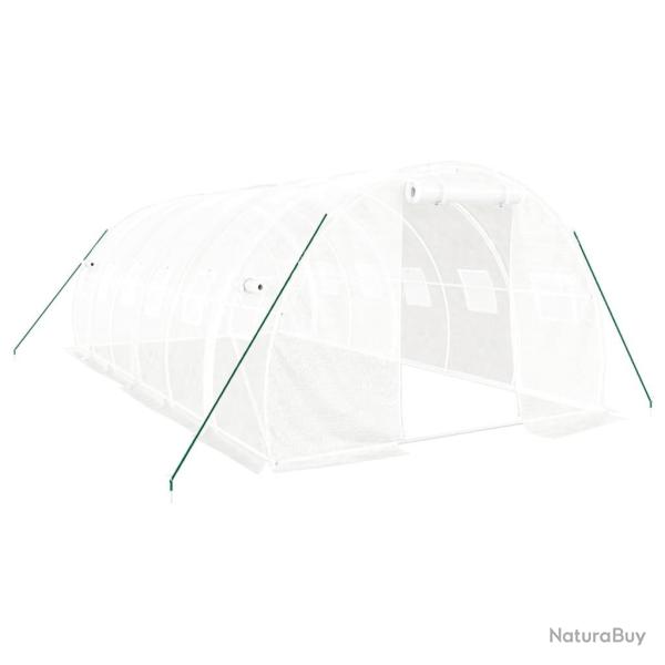 Serre tente abri plante fleur l�gumes avec cadre en acier 18 m� 6 x 3 x 2 m blanc 02_0044553
