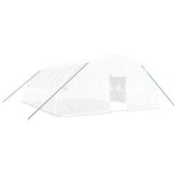 Serre tente abri plante fleur l&eacute;gumes avec cadre en acier 48 m&sup2; 8 x 6 x 2,85 m blanc 02_0044601