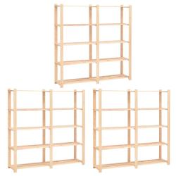 &Eacute;tag&egrave;res meubles de rangement &agrave; 5 niveaux 3 pi&egrave;ces 170 x 38 x 170 cm Pin 500 kg beige 02_0045731