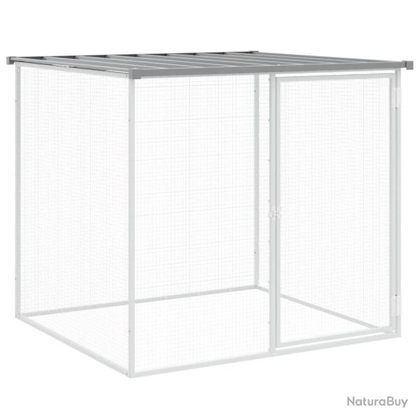Poulailler enclos cage poules avec toit clair 103 x 98 x 90 cm acier galvanis� gris 02_0043981