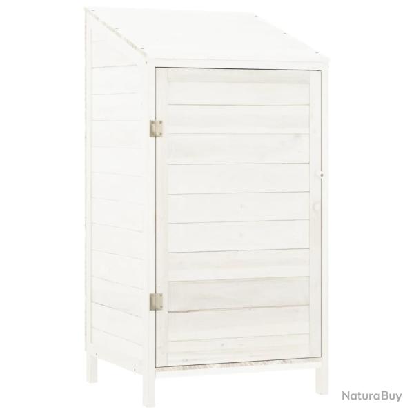 Remise de jardin 55 x 52 x 112 cm bois de sapin solide blanc 02_0044049