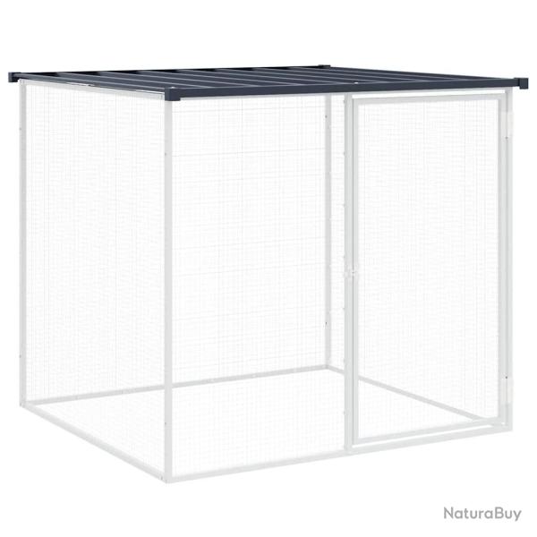 Poulailler enclos cage poules avec toit 103 x 98 x 90 cm acier galvanis� anthracite 02_0043970