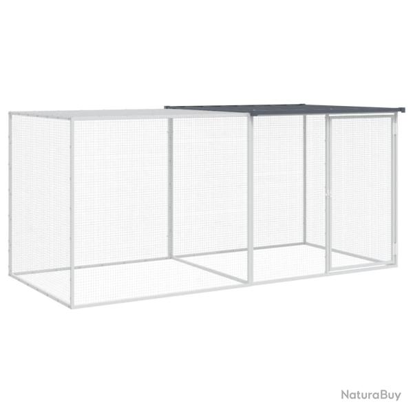 Poulailler enclos cage poules avec toit 203 x 98 x 90 cm acier galvanis� anthracite 02_0043971