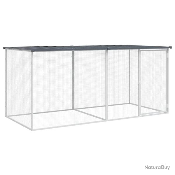 Poulailler enclos cage poules avec toit 203 x 98 x 90 cm acier galvanis� anthracite 02_0043972