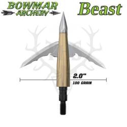 BOWMAR BEAST Pointes de Chasse M&eacute;canique bilame et Practice 100 2,0" Pouces 2 Pointes de chasse + 1 