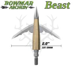 BOWMAR BEAST Pointes de Chasse M&eacute;canique bilame et Practice 125 2,0" Pouces 2 Pointes de chasse + 1 