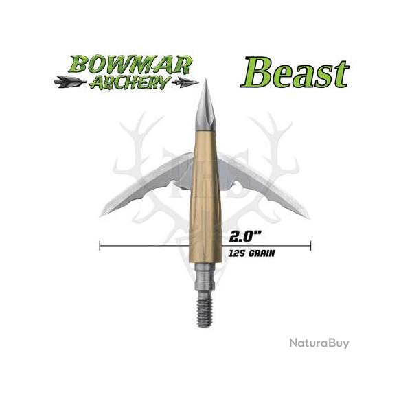 BOWMAR BEAST Pointes de Chasse M�canique bilame et Practice 125 2,0" Pouces 2 Pointes de chasse + 1 