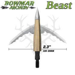 BOWMAR BEAST Pointes de Chasse M&eacute;canique bilame et Practice 100 2,3" Pouces 2 Pointes de chasse + 1 