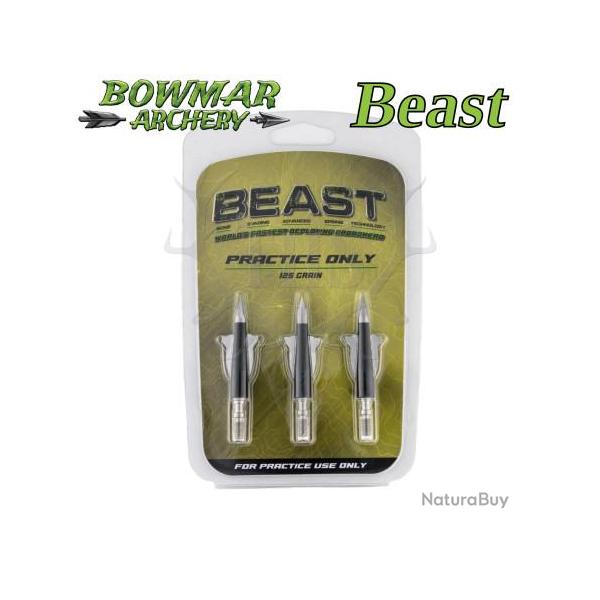 BOWMAR BEAST Pointes de Chasse Mcanique bilame et Practice 125 3 Practices