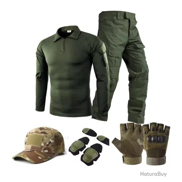 Uniforme tactique, combinaison de Camouflage + quipement  (Vert Arme) (2)