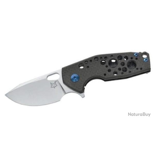 Fox Knives FX-526CFBL Fibre de carbone Noir et Titanium bleu