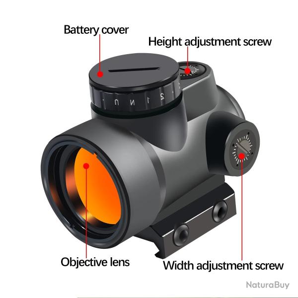 Lunette de vise  point rouge fonc -**Red Dot -BLACK