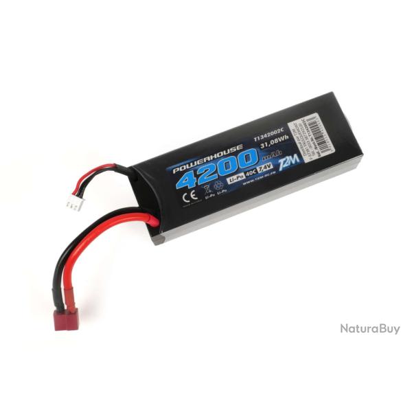 Batterie Li-Po 7.4V - 4200 mAh 40C dean | T2M (0000 2733) - Radiocommand