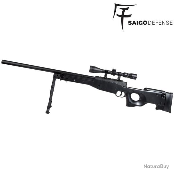 Sniper Airsoft Saigo L96 1,9 Joules avec Lunette et Bipied
