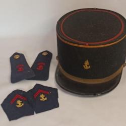 K&eacute;pi model 45 Infanterie Colonial + insigne tissu vintage