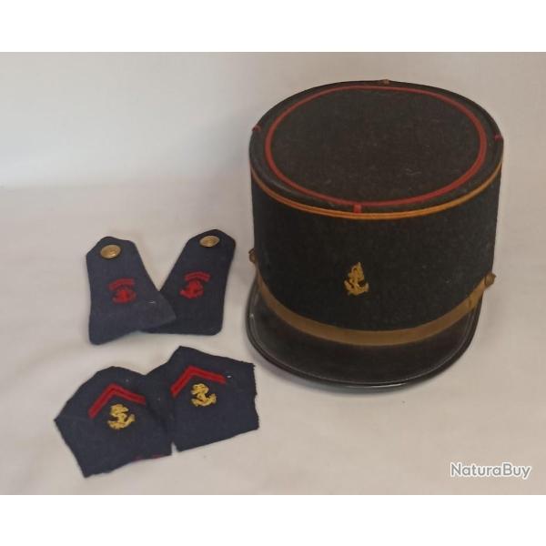 K�pi model 45 Infanterie Colonial + insigne tissu vintage