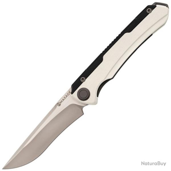 Couteau Maxace Kestrel Lame Acier CPM MagnaCut Manche Alu Noir/G-10 Blanc Frame Lock MAXMM281A