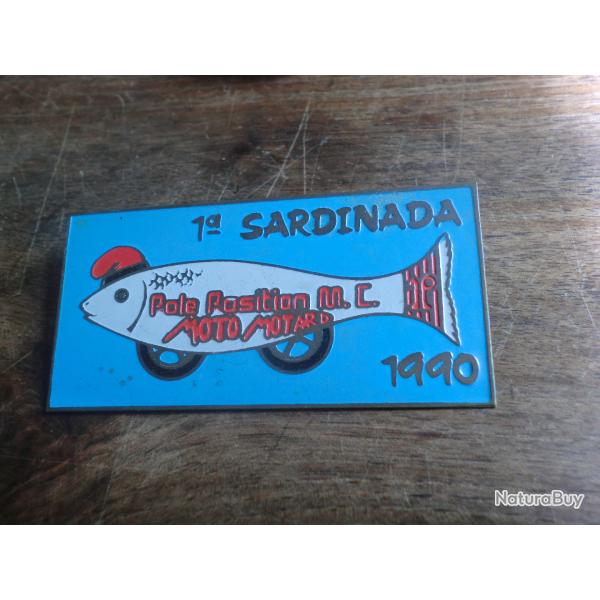 insigne �maill�e  broche m�tal  1� sardinada pole position M.C 1990