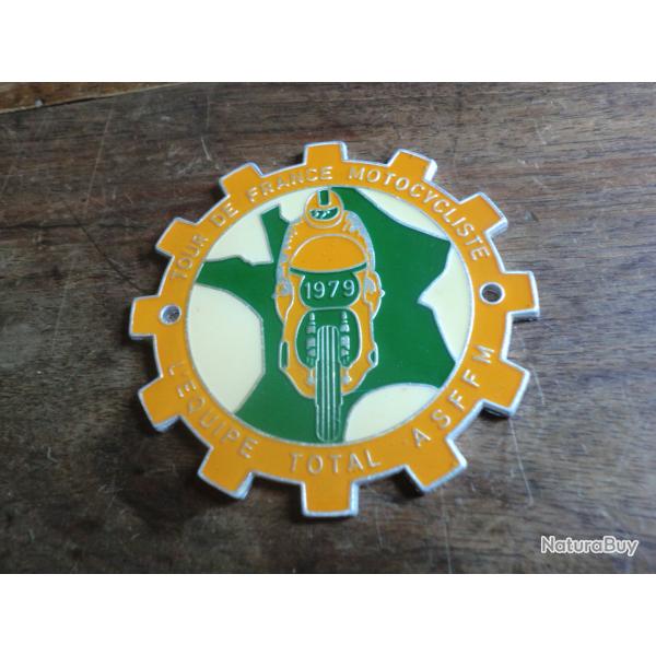 insigne broche alu tour de france motocycliste l'�quipe total  A.S.F.F.M / 1979