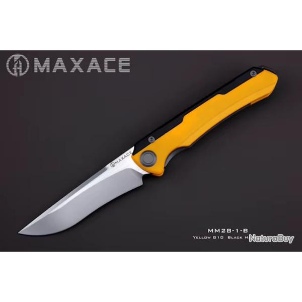 Couteau Maxace Kestrel Lame Acier CPM MagnaCut Manche Yellow G10/Black alu Frame Lock MAXMM281B