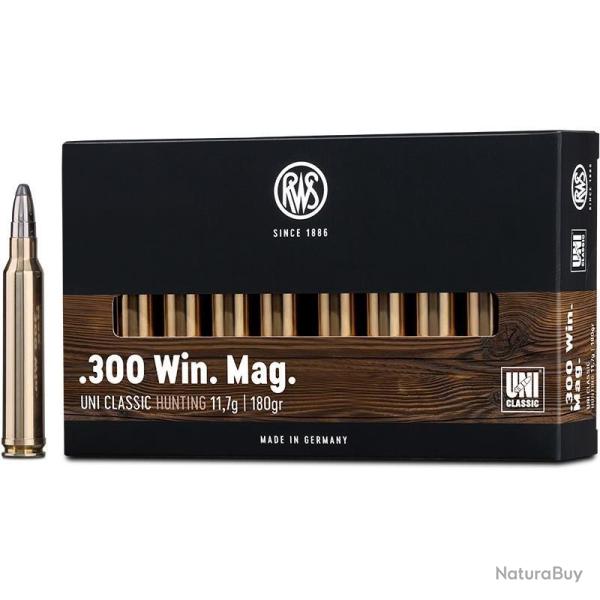 MUNITIONS RWS 300 WIN MAG UNI 180GR X20
