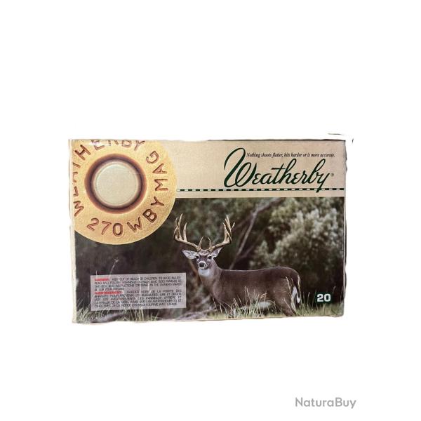 Munitions WEATHERBY 270 Wby Mag 150gr x20