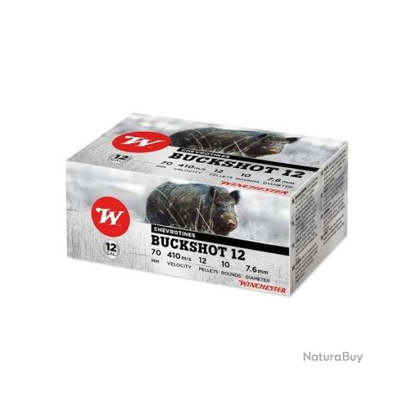 Cartouches WINCHESTER 12/70 BuckShot 12 Pellets x10