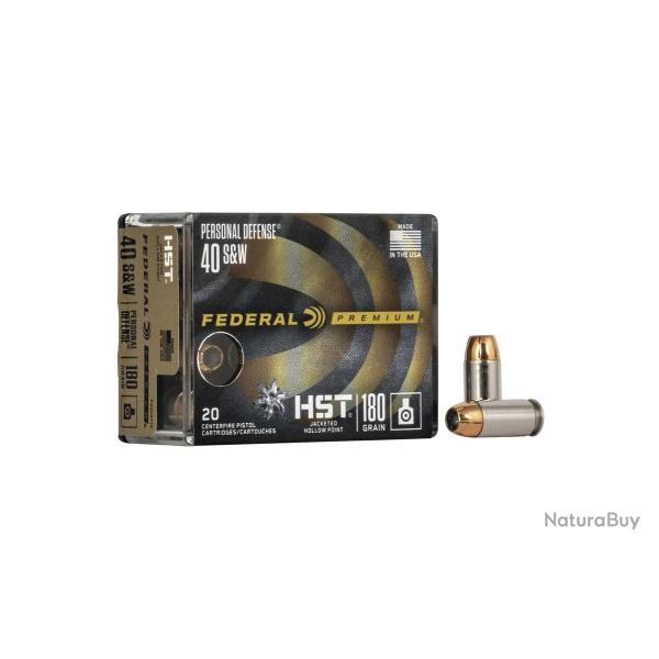 Munitions FEDERAL 40 S&W HST 180gr x20