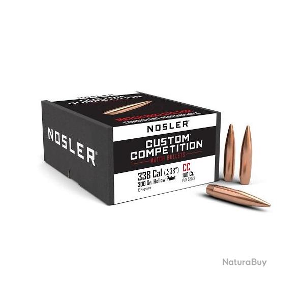 Ogives NOSLER Cal.338 HPBT Custom Competition 300gr x100