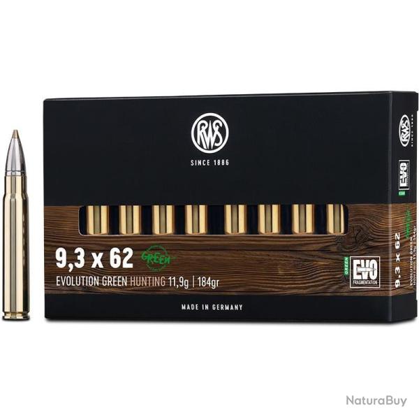 Munitions RWS 9.3x62 Evolution Green 184gr x20