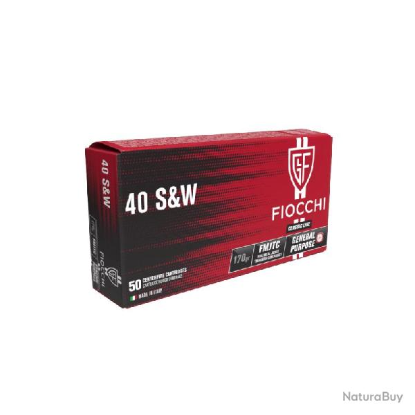 Munitions FIOCCHI .40S&W FMJTC 170gr x50