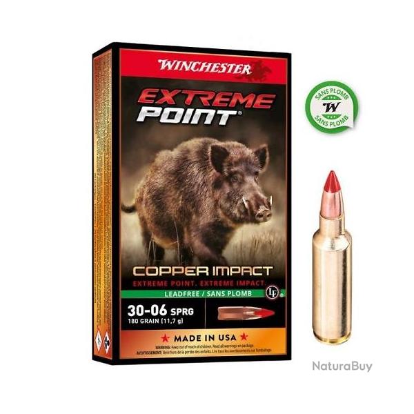 Munitions WINCHESTER 30-06 Extreme Point Copper Impact (Lead Free) 180gr x20