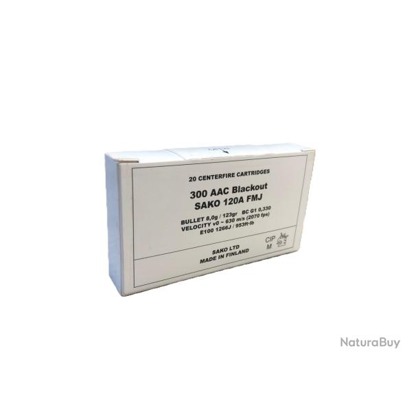 Munitions SAKO 300 BLK 123gr x20