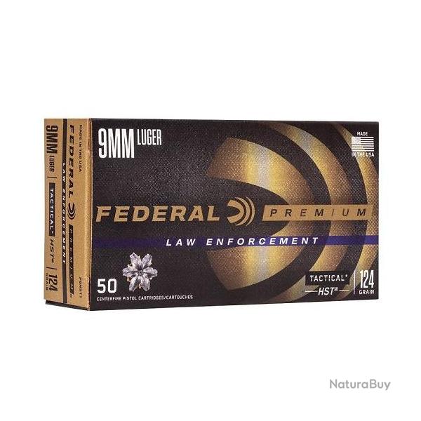 Munitions FEDERAL 9x19 HST 124gr x50