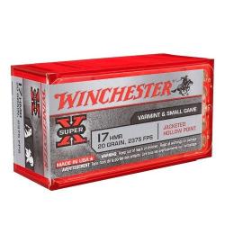 Munitions WINCHESTER 17HMR Varmint Hollow Point 20gr x50