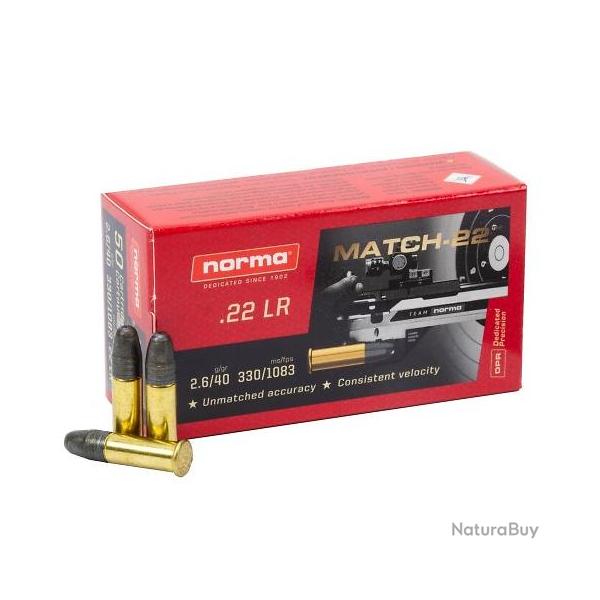 Munitions NORMA 22lr Match-22 40gr x50