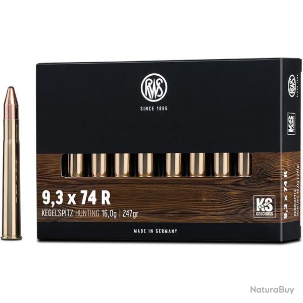 Munitions RWS 9.3x74R KS 247gr x20