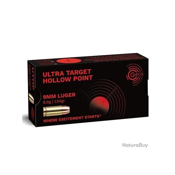 Munitions GECO 9x19 Ultra Target Hollow Point 124gr x50