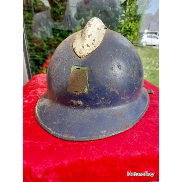 Casque ADRIAN pompier peinture bleue