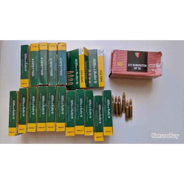 Lot de 401 munitions 222 remington