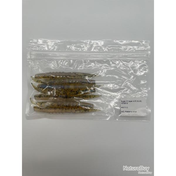 Leurre souple Megabass super x-layer 10,5cm alabama Shad