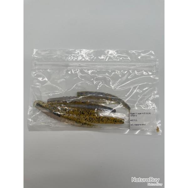 Leurre souple Megabass super x-layer 10,5cm alabama Shad X6